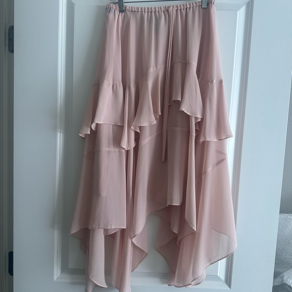 Elegant Pink Layered Women's Skirt